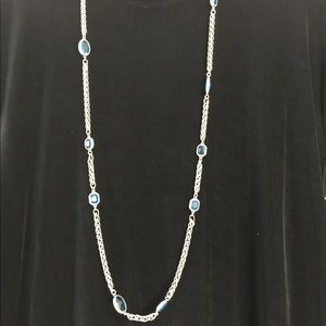 Chico’s silver and turquoise adjustable necklace.